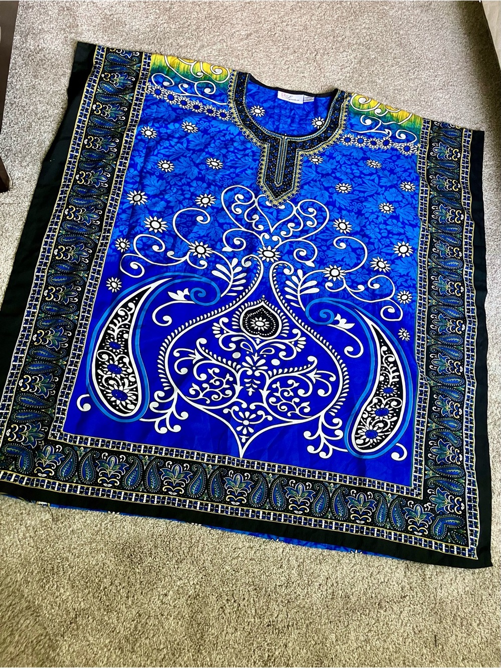 Signature Blue Floral Coverup with Black Trim
